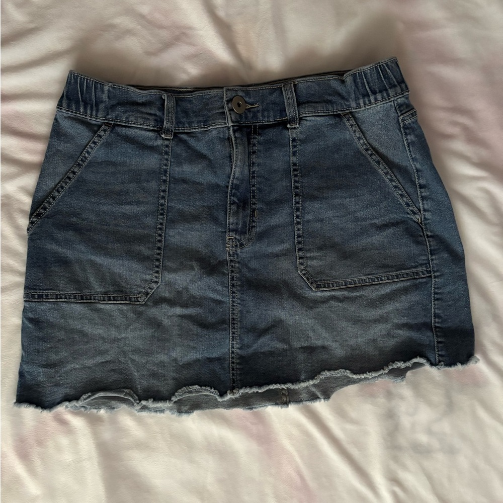 No Boundaries Dark Blue Denim Mini Skirt